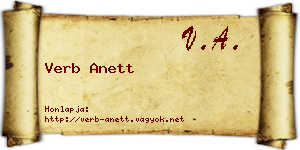 Verb Anett névjegykártya