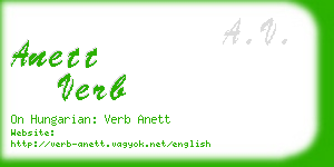 anett verb business card